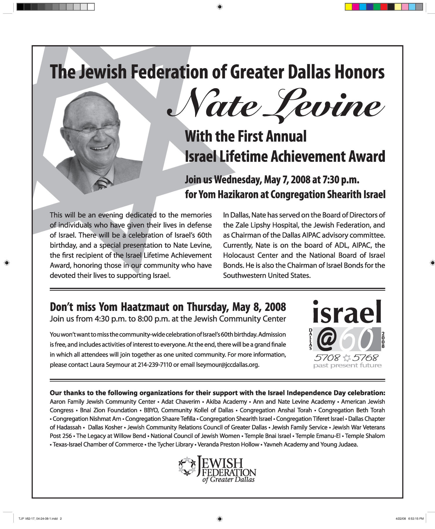 Texas Jewish Post (Fort Worth, Tex.), Vol. 62, No. 17, Ed. 1 Thursday, April 24, 2008
                                                
                                                    [Sequence #]: 2 of 31
                                                