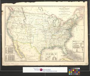 Primary view of object titled 'The United States & the relative position of the northern states and the southern confederated states'.