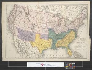 Primary view of object titled 'Map of the United States, showing the territory in possession of the Federal Union, January 1864.'.