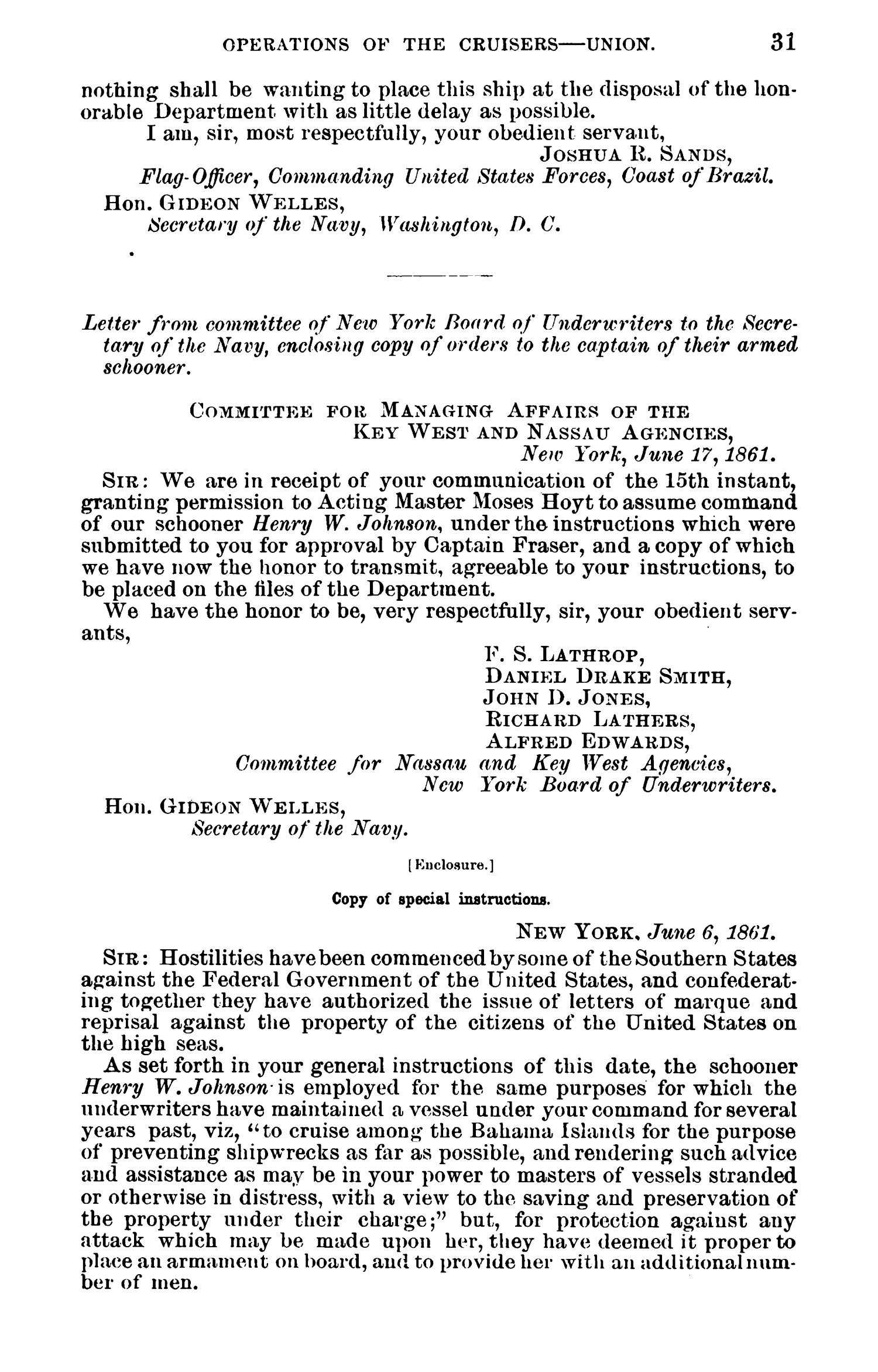 Official Records of the Union and Confederate Navies in the War of the Rebellion. Series 1, Volume 1.
                                                
                                                    31
                                                