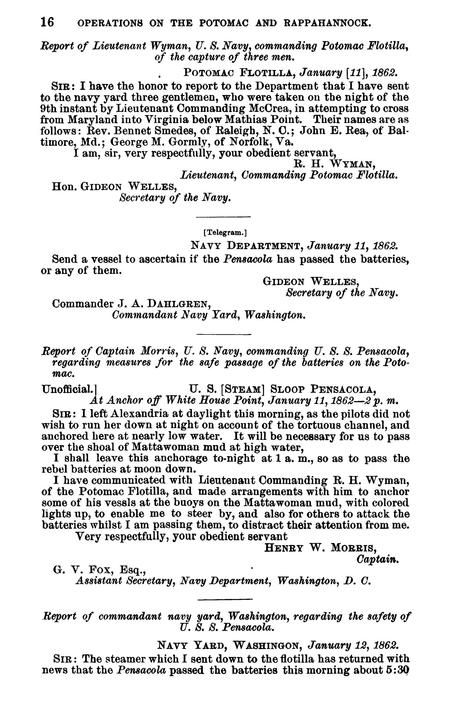 Official Records of the Union and Confederate Navies in the War of the Rebellion. Series 1, Volume 5.
                                                
                                                    16
                                                