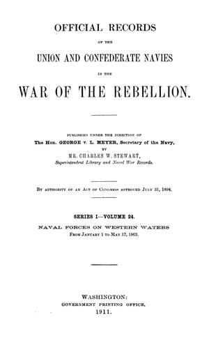 Primary view of object titled 'Official Records of the Union and Confederate Navies in the War of the Rebellion. Series 1, Volume 24.'.