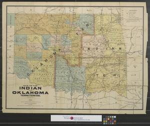 Primary view of object titled 'Map of the Indian and Oklahoma territories, 1893.'.