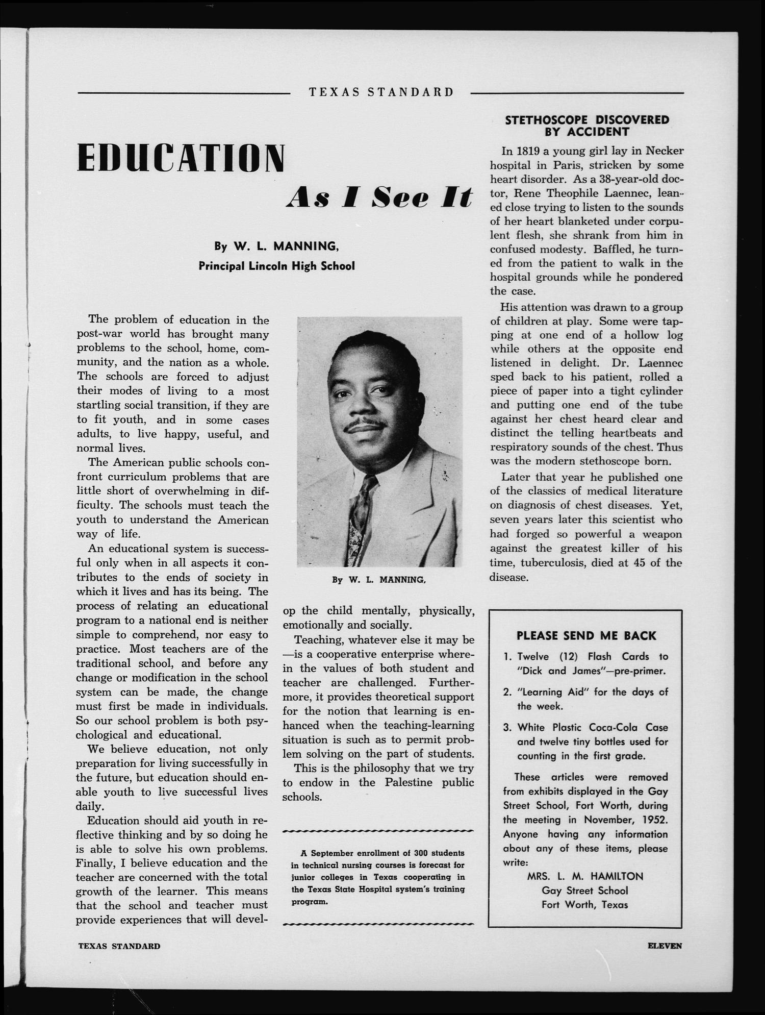 The Texas Standard, Volume 27, Number 1, January-February 1953
                                                
                                                    11
                                                