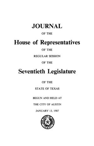Primary view of object titled 'Journal of the House of Representatives of the Regular Session of the Seventieth Legislature of the State of Texas, Volume 4'.