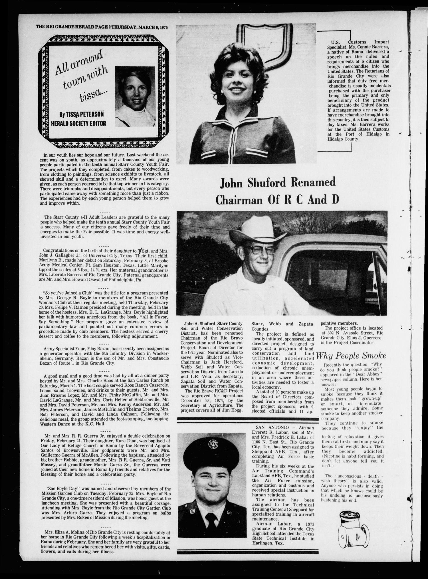 Rio Grande Herald (Rio Grande City, Tex.), Vol. 33, No. 21, Ed. 1 Thursday, March 6, 1975
                                                
                                                    [Sequence #]: 2 of 16
                                                