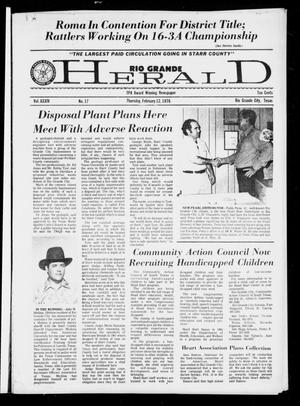 Primary view of object titled 'Rio Grande Herald (Rio Grande City, Tex.), Vol. 34, No. 17, Ed. 1 Thursday, February 12, 1976'.