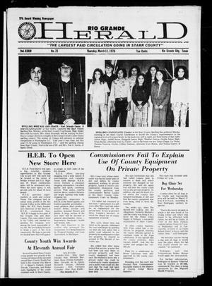 Primary view of object titled 'Rio Grande Herald (Rio Grande City, Tex.), Vol. 34, No. 21, Ed. 1 Thursday, March 11, 1976'.