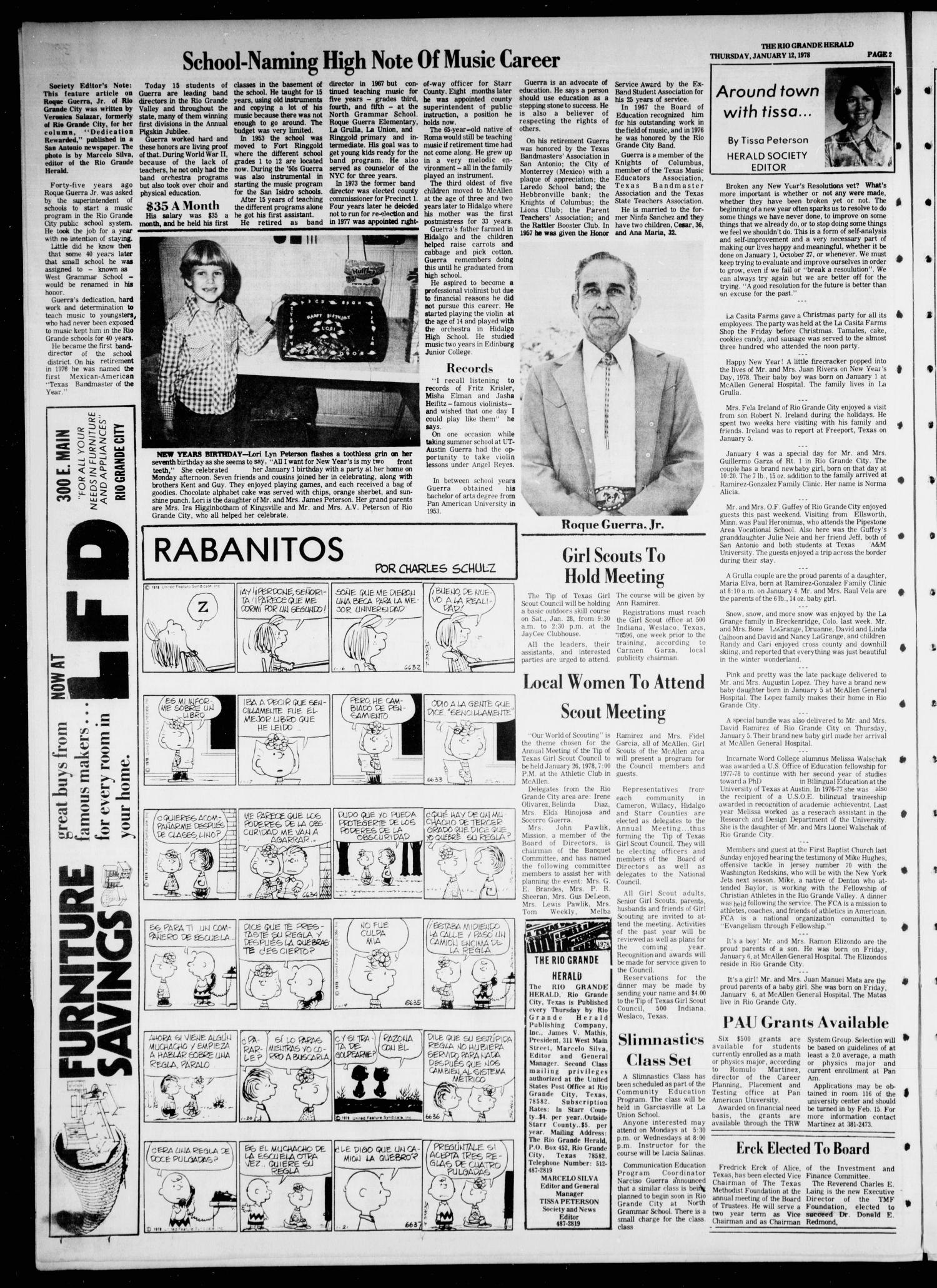 Rio Grande Herald (Rio Grande City, Tex.), Vol. 35, No. 13, Ed. 1 Thursday, January 12, 1978
                                                
                                                    [Sequence #]: 2 of 8
                                                