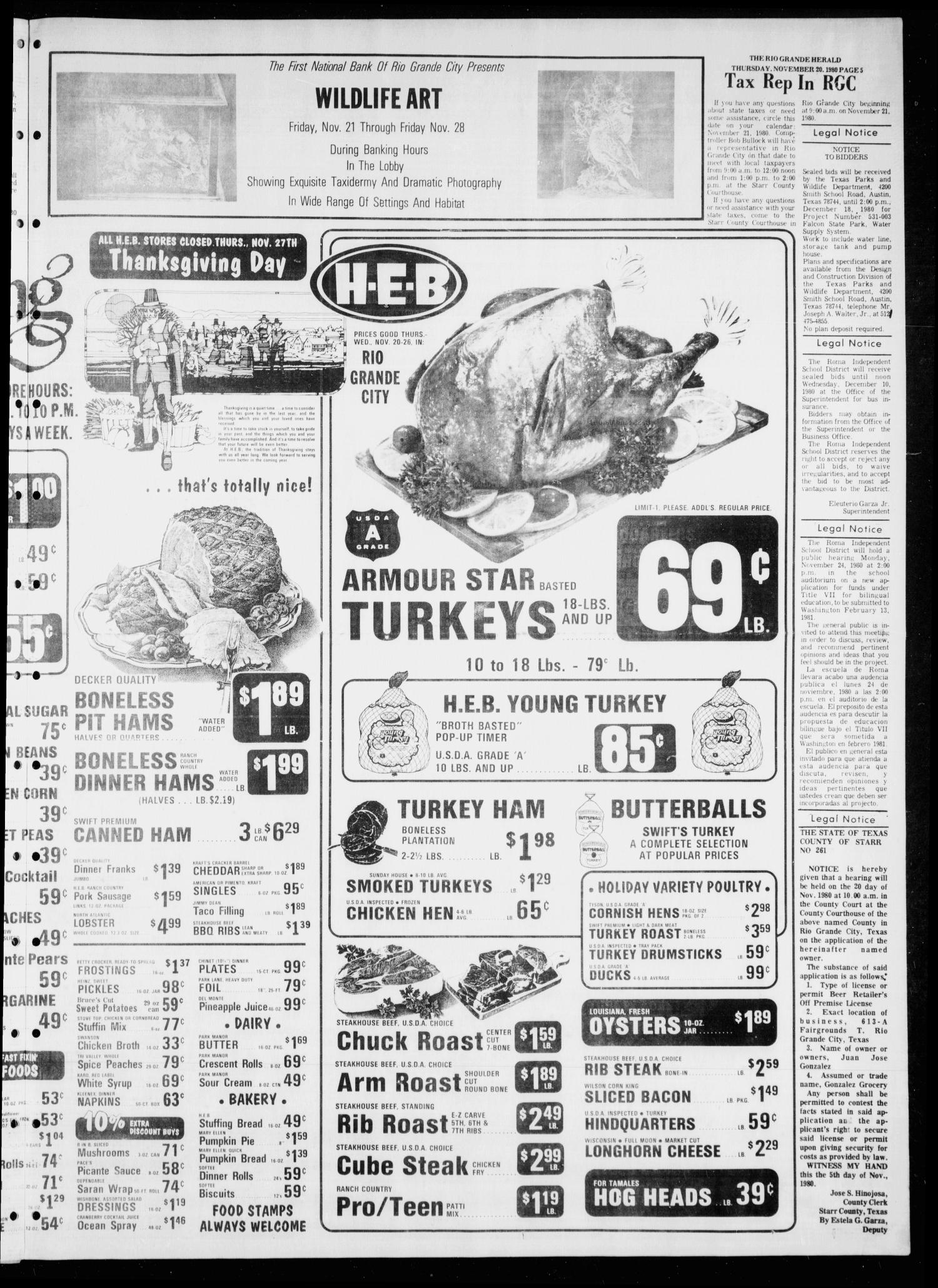 Rio Grande Herald (Rio Grande City, Tex.), Vol. 35, No. 62, Ed. 1 Thursday, November 20, 1980
                                                
                                                    [Sequence #]: 5 of 8
                                                
