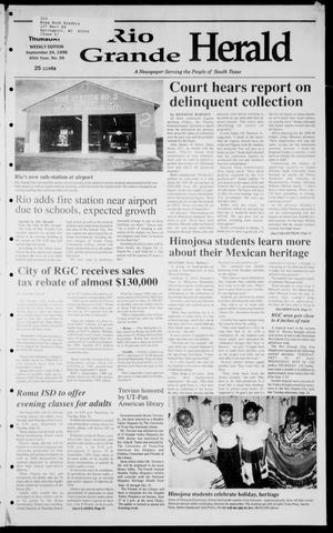 Primary view of object titled 'Rio Grande Herald (Rio Grande City, Tex.), Vol. 85, No. 39, Ed. 1 Thursday, September 24, 1998'.