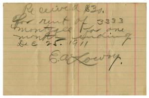 Primary view of object titled '[Receipt, December 11, 1925]'.