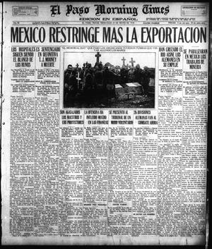 Primary view of object titled 'El Paso Morning Times (El Paso, Tex.), Vol. 38TH YEAR, Ed. 1, Wednesday, May 29, 1918'.
