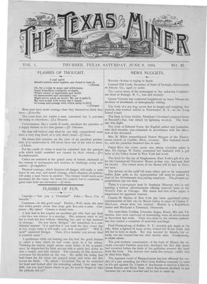 Primary view of object titled 'The Texas Miner, Volume 1, Number 21, June 9, 1894'.
