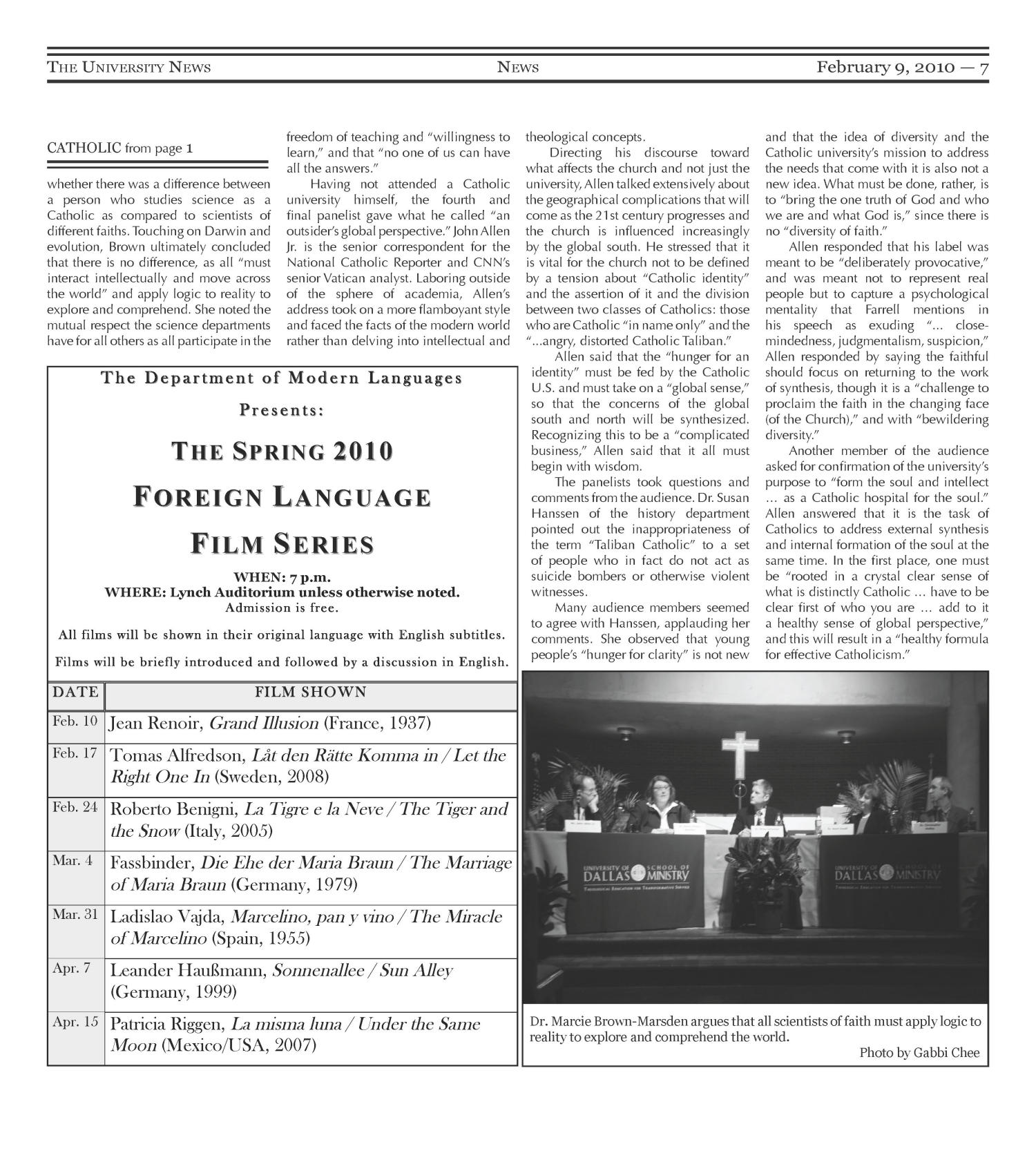 The University News (Irving, Tex.), Vol. 35, No. 15, Ed. 1 Tuesday, February 9, 2010
                                                
                                                    [Sequence #]: 7 of 16
                                                