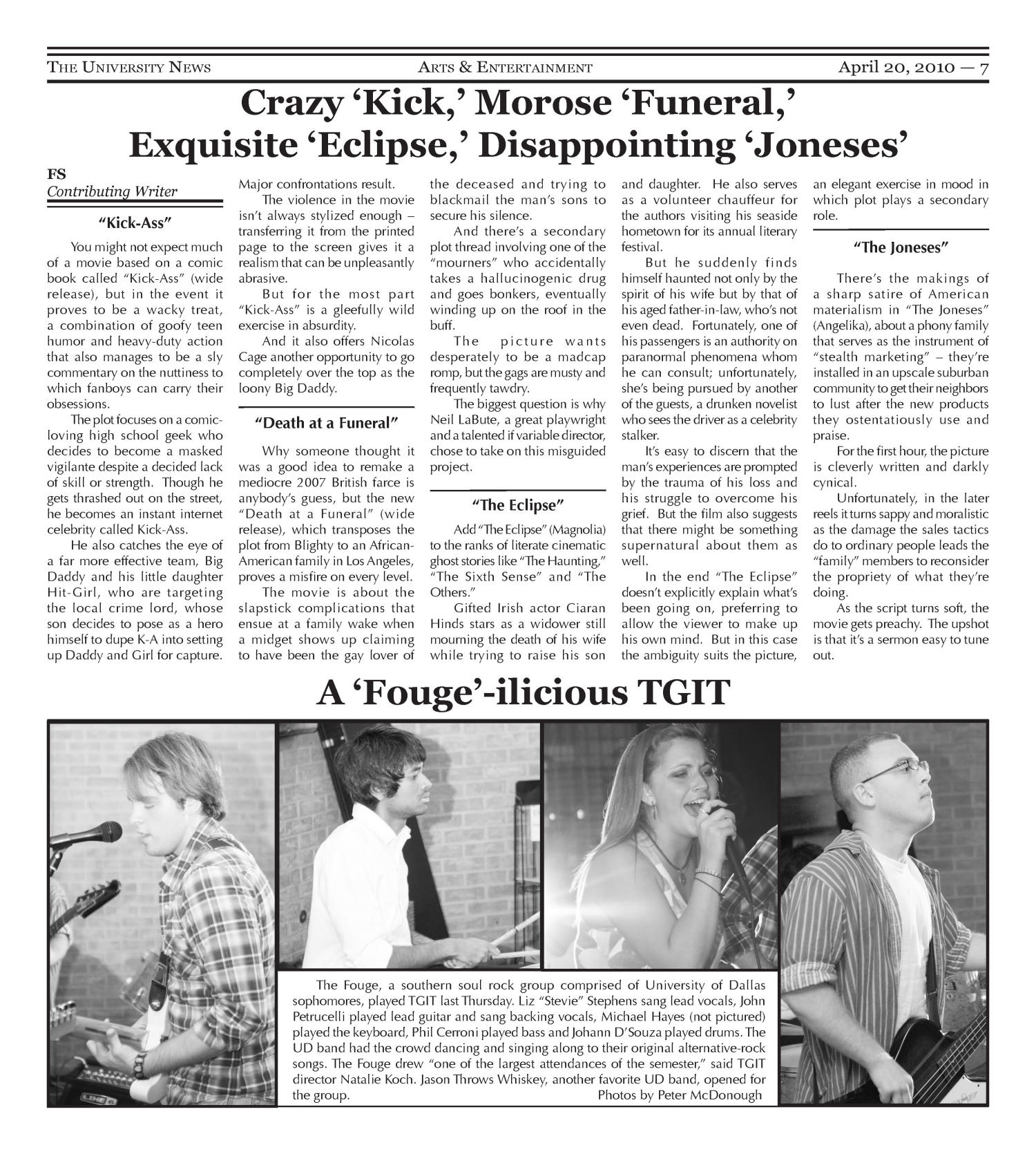 The University News (Irving, Tex.), Vol. 35, No. 21, Ed. 1 Tuesday, April 20, 2010
                                                
                                                    [Sequence #]: 7 of 12
                                                