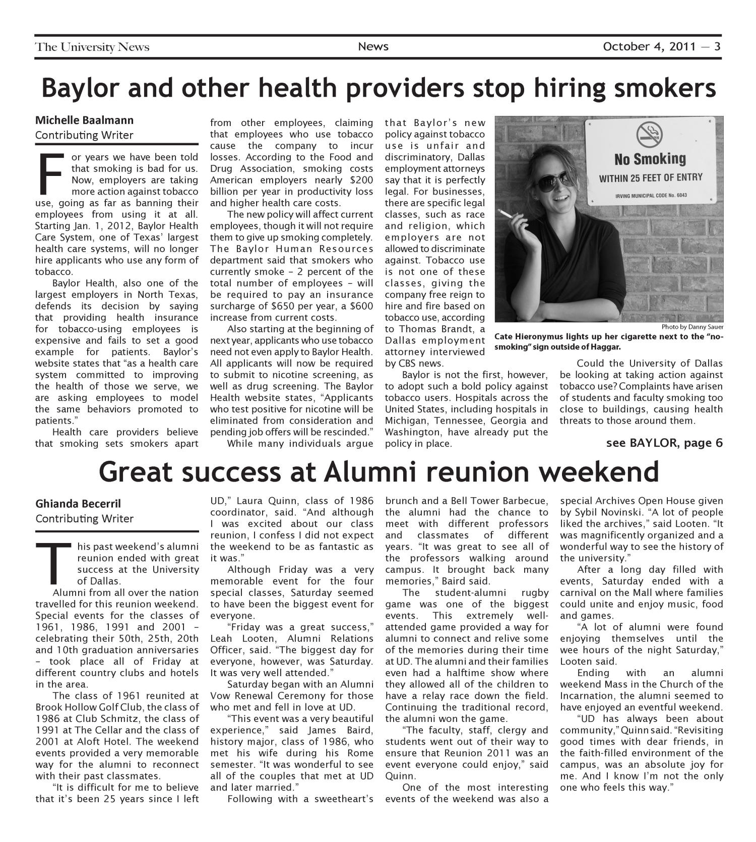 The University News (Irving, Tex.), Vol. 37, No. 5, Ed. 1 Tuesday, October 4, 2011
                                                
                                                    [Sequence #]: 3 of 16
                                                