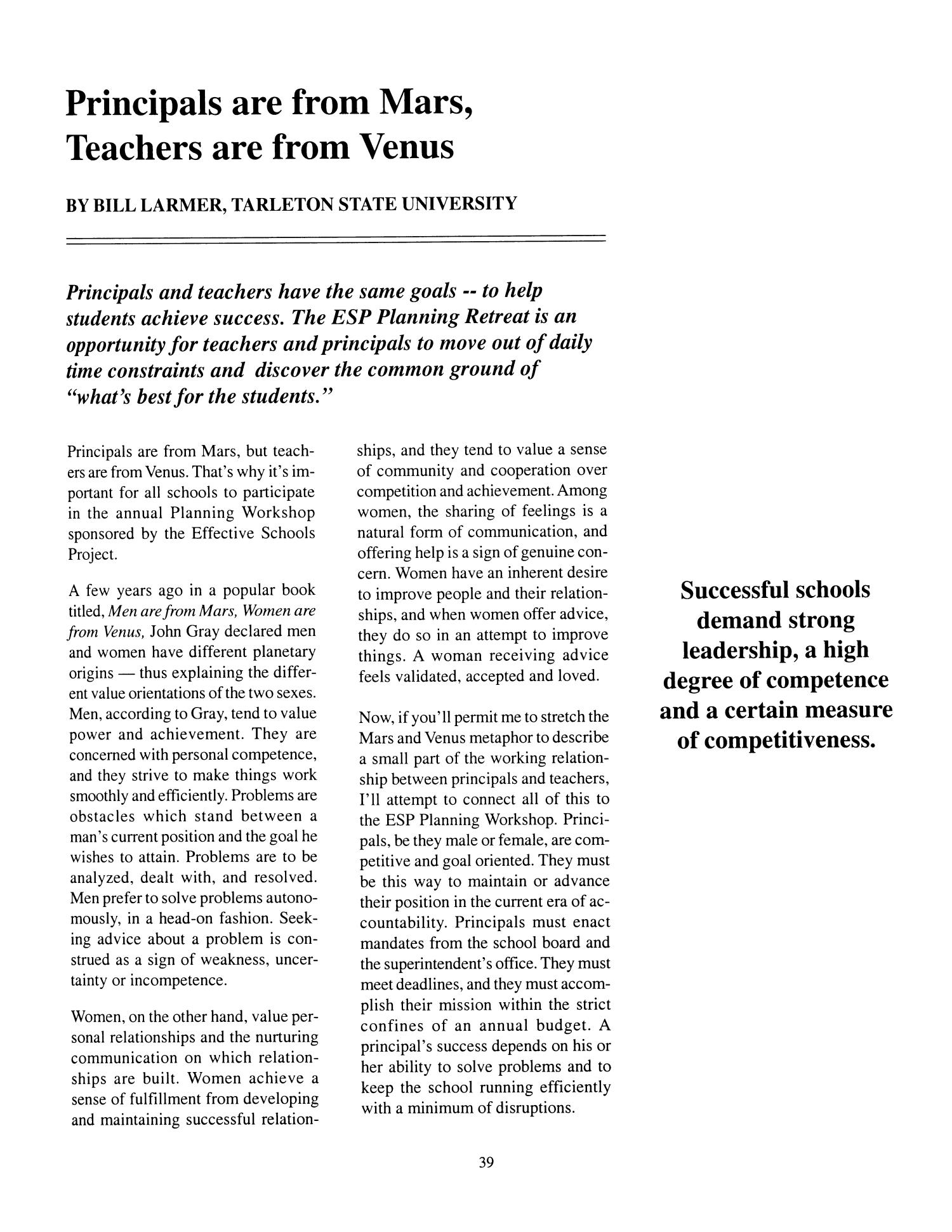 Journal of the Effective Schools Project, Volume 5, 1998
                                                
                                                    39
                                                