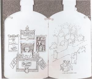 Primary view of object titled '[A Bottle-shaped Souvenir Booklet]'.