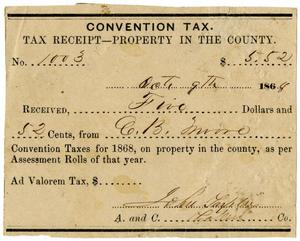 Primary view of object titled '[Convention tax, 1868]'.