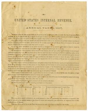 Primary view of object titled '[Internal Revenue Form, 1867]'.