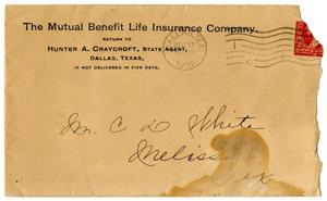 Primary view of object titled '[Envelope addressed to Claude D. White]'.