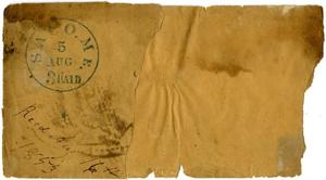 Primary view of object titled '[Envelope Fragment, August 5, 1853]'.