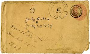 Primary view of object titled '[Envelope from Ziza Moore and Josephus Moore addressed to Charles Moore, July 19, 1864]'.