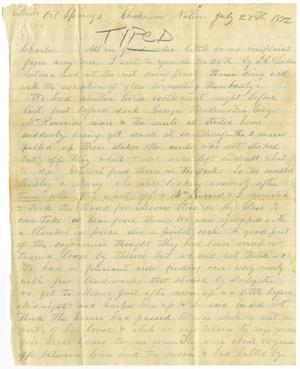 Primary view of object titled '[Letter from H. S. Moore to Charles, July 28, 1872]'.