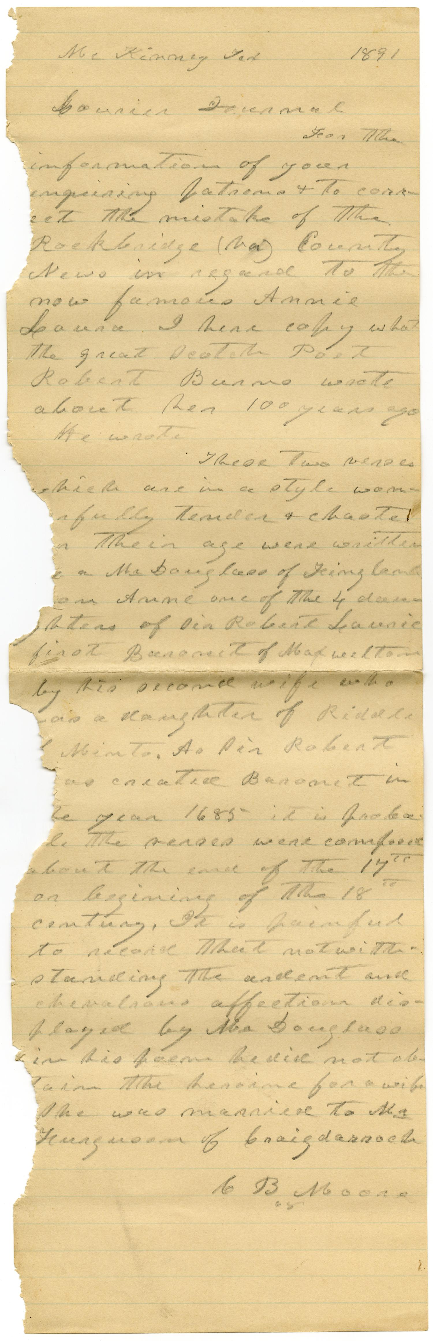 [Draft of letter, 1891]
                                                
                                                    [Sequence #]: 1 of 2
                                                