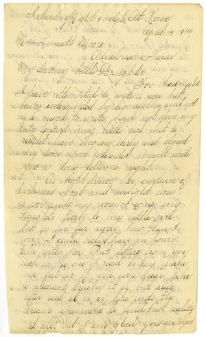 Primary view of object titled '[Letters from Lula Dalton to Linnet Moore, April 15-18, 1899]'.