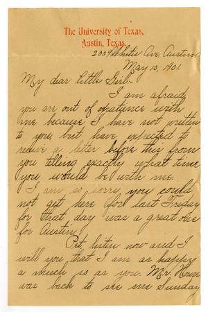Primary view of object titled '[Letter from Lula Dalton to Linnet Moore White, May 10, 1901]'.