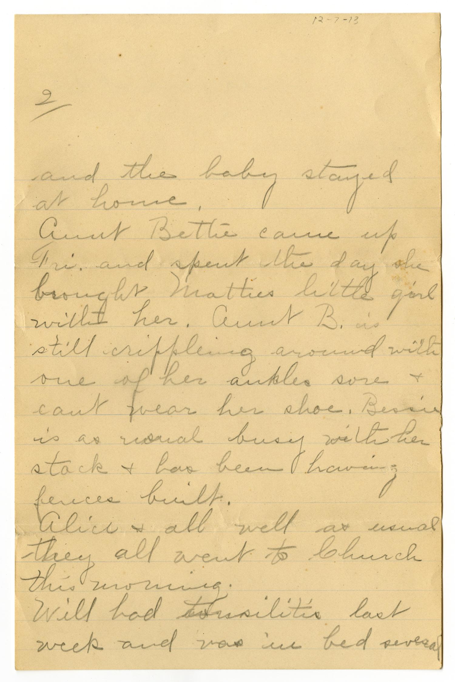 [Letter from Birdie McGee McKinley to Mary Ann Moore, December 7, 1913]
                                                
                                                    [Sequence #]: 3 of 12
                                                
