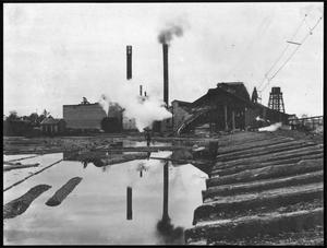 Primary view of object titled '[Southern Pine Lumber Company Sawmil No. 1 from Mill Pond]'.