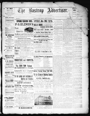 Primary view of object titled 'The Bastrop Advertiser (Bastrop, Tex.), Vol. 35, No. 32, Ed. 1 Saturday, September 23, 1893'.
