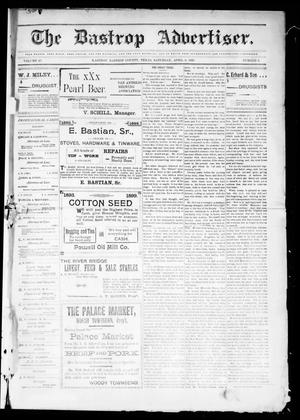 Primary view of object titled 'The Bastrop Advertiser (Bastrop, Tex.), Vol. 47, No. 6, Ed. 1 Saturday, April 8, 1899'.