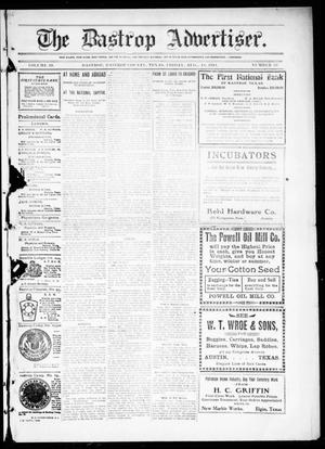 Primary view of object titled 'The Bastrop Advertiser (Bastrop, Tex.), Vol. 59, No. 19, Ed. 1 Friday, August 18, 1911'.