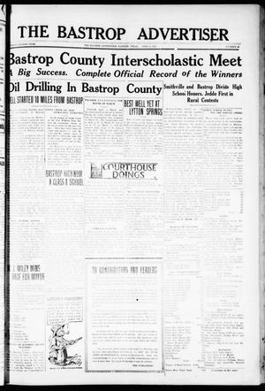 Primary view of object titled 'The Bastrop Advertiser (Bastrop, Tex.), Vol. 72, No. 46, Ed. 1 Thursday, April 9, 1925'.