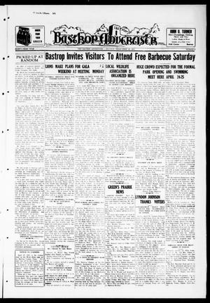 Primary view of object titled 'Bastrop Advertiser (Bastrop, Tex.), Vol. 84, No. 5, Ed. 1 Thursday, April 22, 1937'.