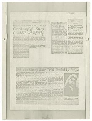 Primary view of object titled '[Newspaper Clippings with Photograph of Candy Barr]'.
