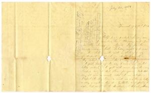 Primary view of object titled '[Letter from Elvira Moore to Josephus C. Moore, July 10, 1859]'.
