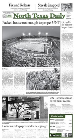 Primary view of object titled 'North Texas Daily (Denton, Tex.), Vol. 98, No. 11, Ed. 1 Tuesday, September 13, 2011'.