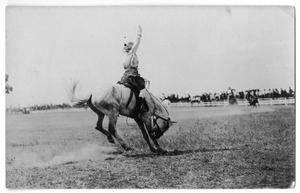 Primary view of object titled 'Ruth Roach on a Bucking Bronco'.