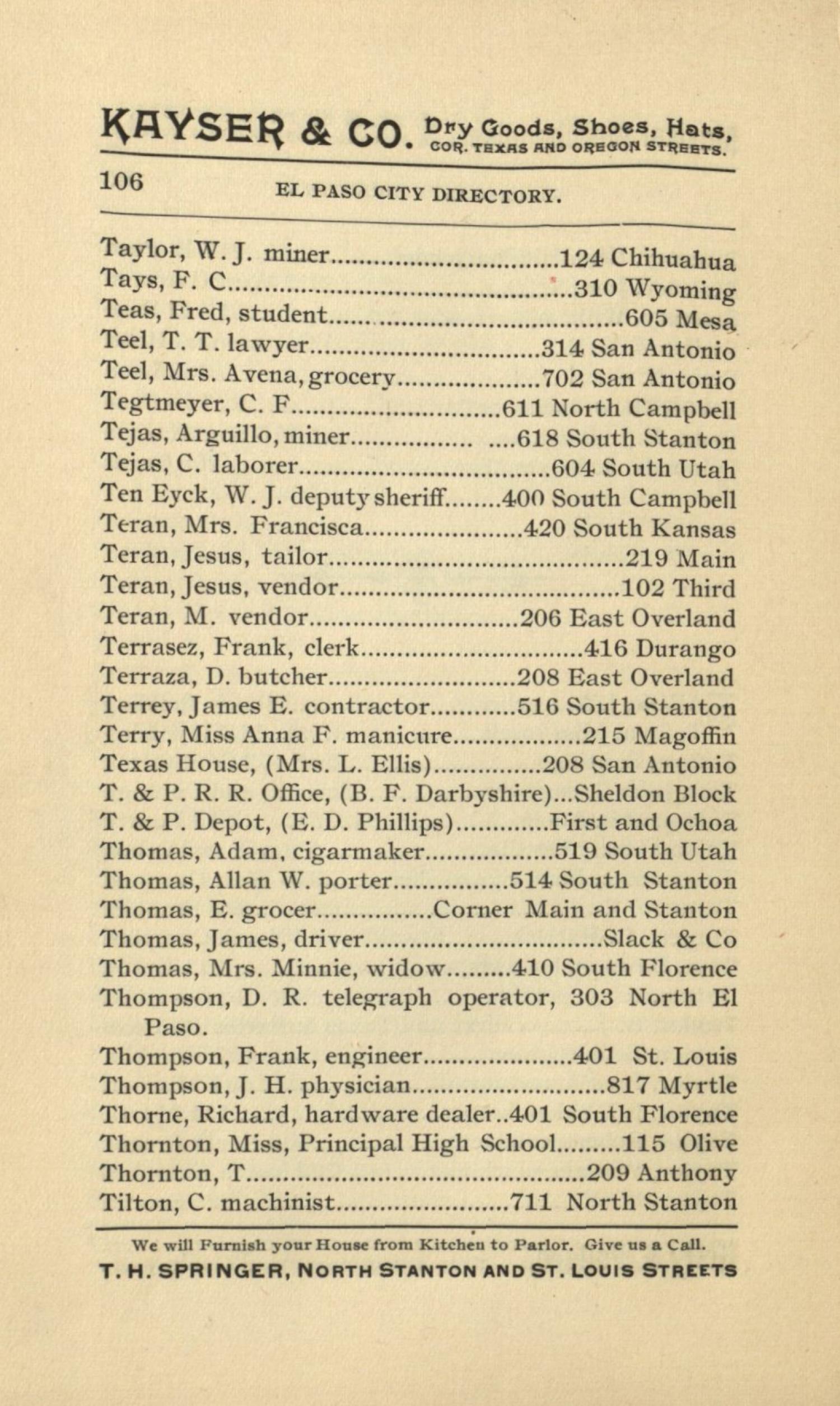 El Paso City Directory for the Years 1895 - 1896
                                                
                                                    106
                                                
