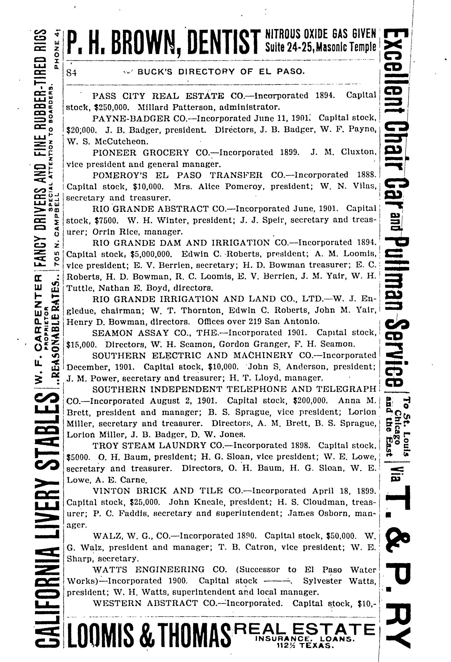 Buck's Directory of El Paso for 1902
                                                
                                                    84
                                                
