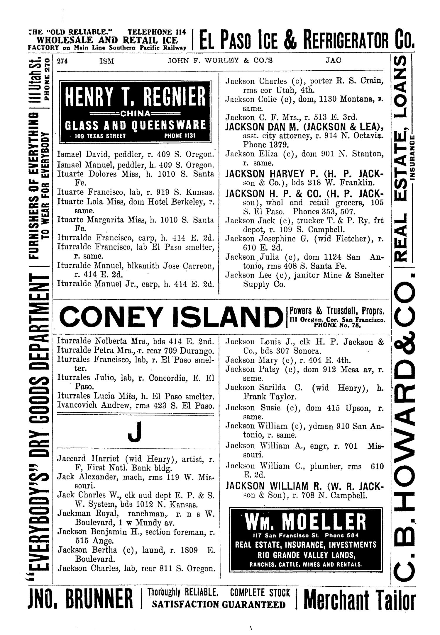John F. Worley & Co.'s El Paso Directory for 1906
                                                
                                                    274
                                                