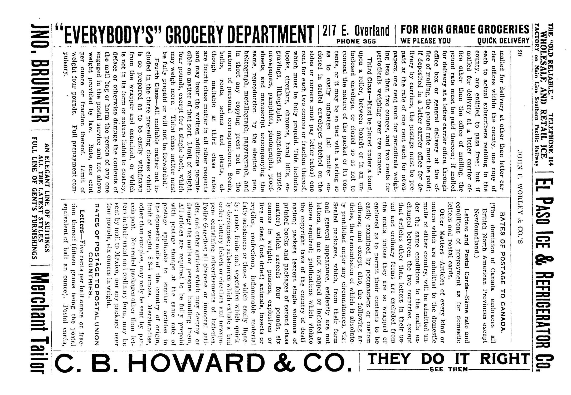 John F. Worley & Co.'s El Paso Directory for 1906
                                                
                                                    20
                                                