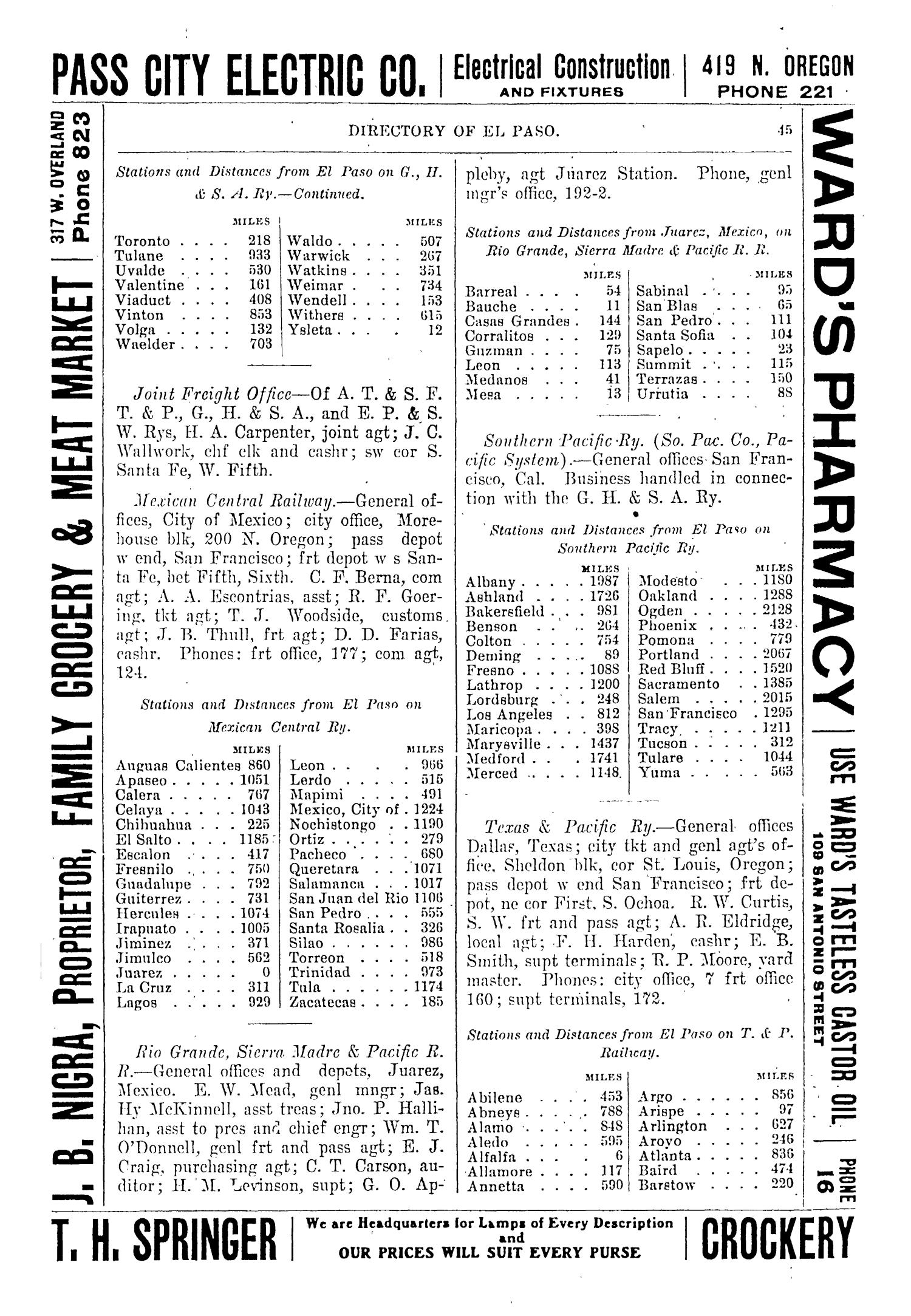John F. Worley & Co.'s El Paso Directory for 1906
                                                
                                                    45
                                                