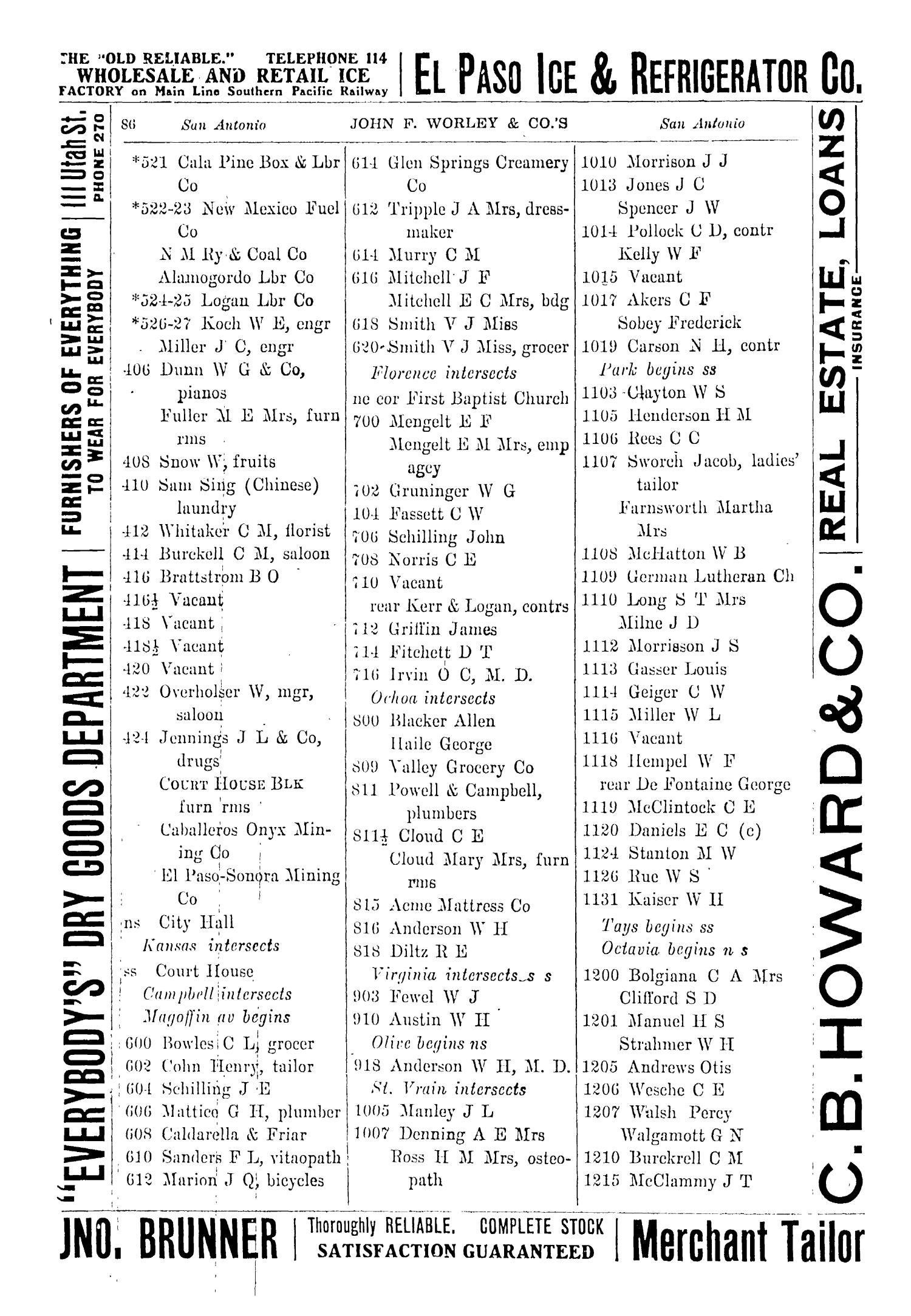 John F. Worley & Co.'s El Paso Directory for 1906
                                                
                                                    86
                                                