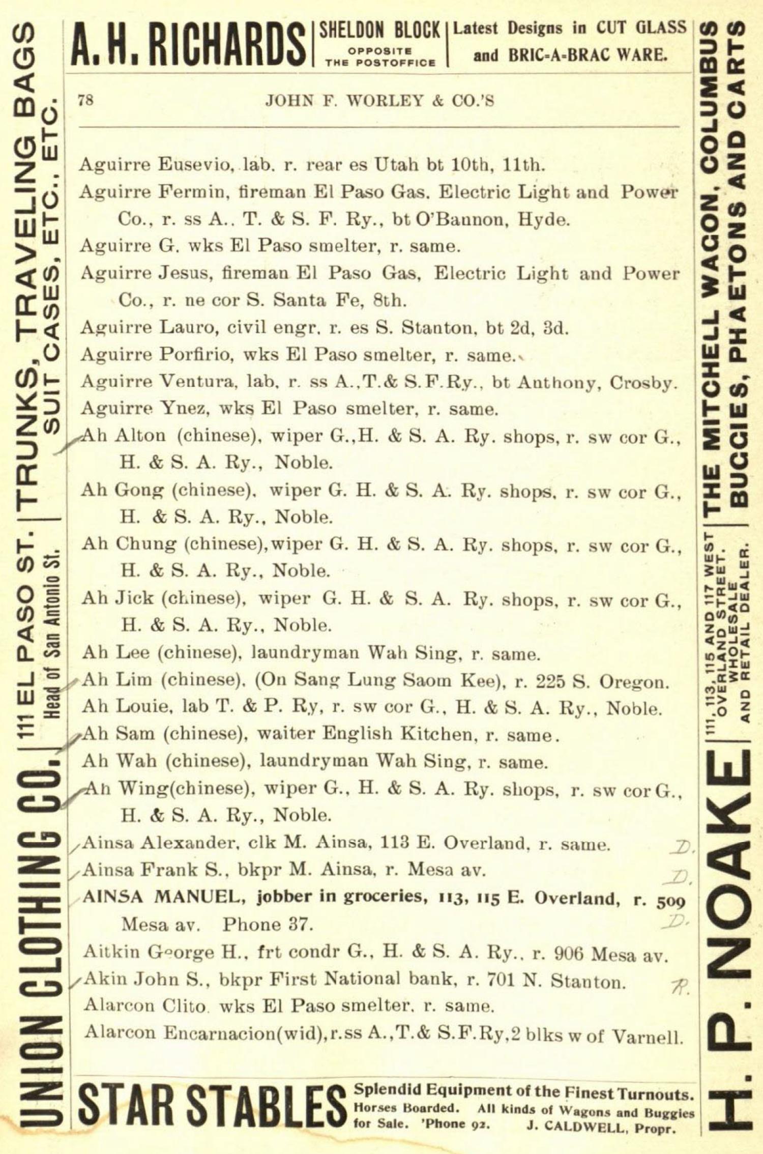 Worley's Directory of City of El Paso, Texas 1898-1899
                                                
                                                    78
                                                